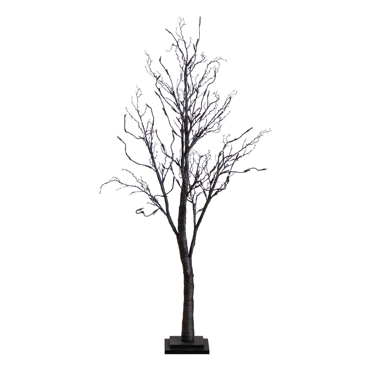 4ft. Orange & Purple LED Pre-Lit Halloween Deluxe Black Twig Artificial Fall Tree